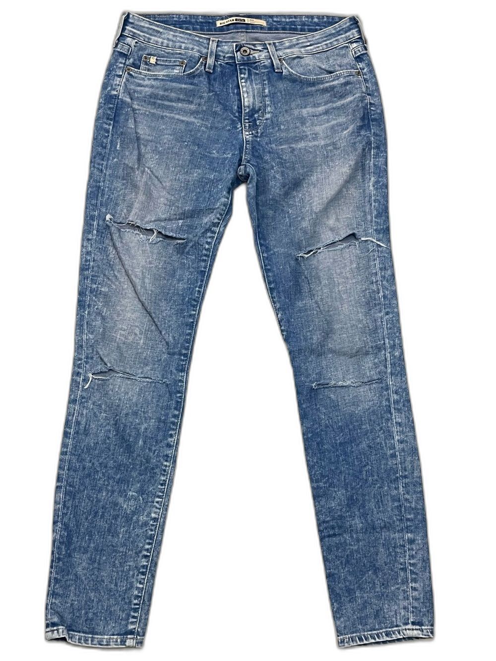 Big Star 1974 Alex Skinny Distressed Light Blue Wash Denim Jeans Size 29